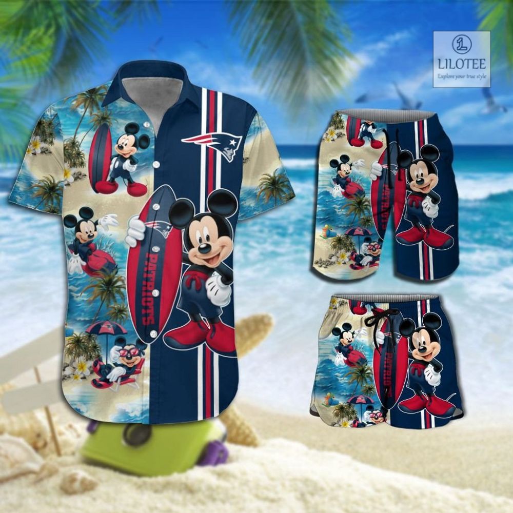 BEST New England Patriots Mickey Mouse Hawaiian Shirt, Shorts 8