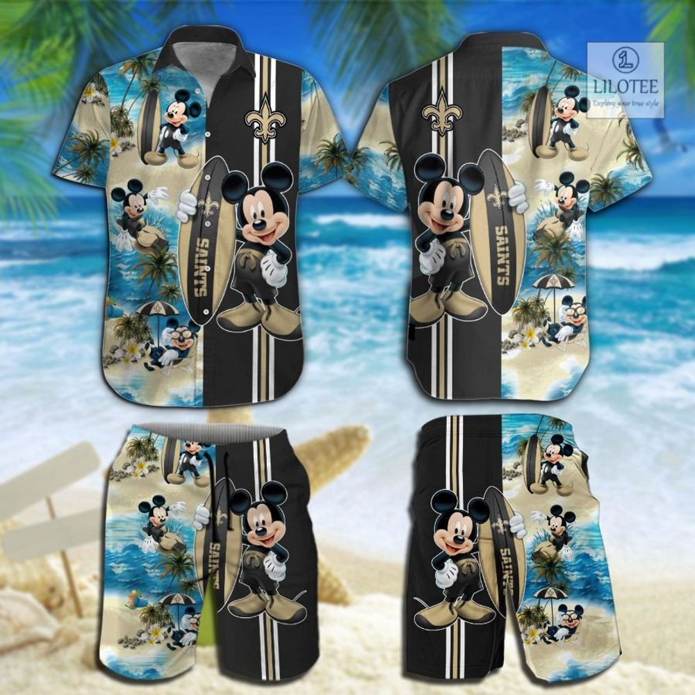 BEST New Orleans Saints Mickey Mouse Hawaiian Shirt, Shorts 3 BEST New Orleans Saints Mickey Mouse Hawaiian Shirt, Shorts - Image 3