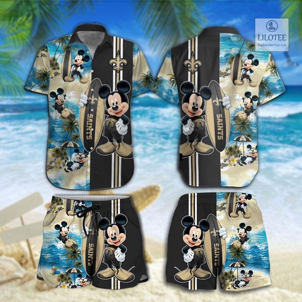 BEST New Orleans Saints Mickey Mouse Hawaiian Shirt, Shorts 4 BEST New Orleans Saints Mickey Mouse Hawaiian Shirt, Shorts - Image 4