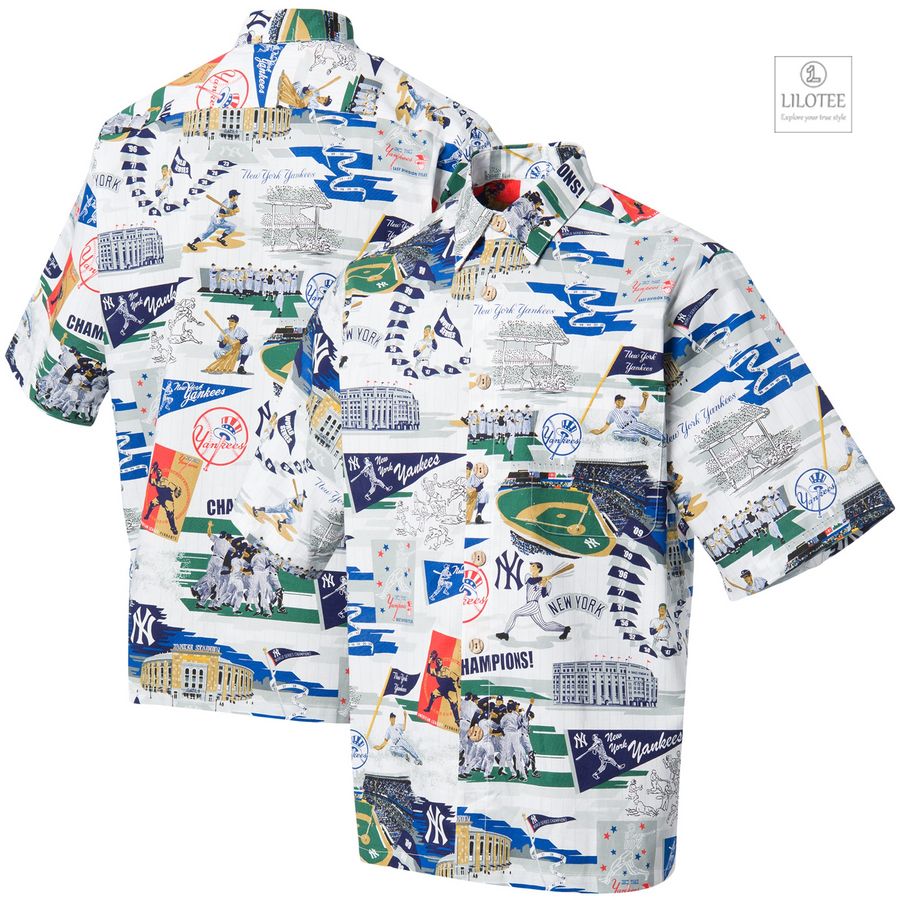 BEST New York Yankees Reyn Spooner Scenic Hawaiian Shirt 6