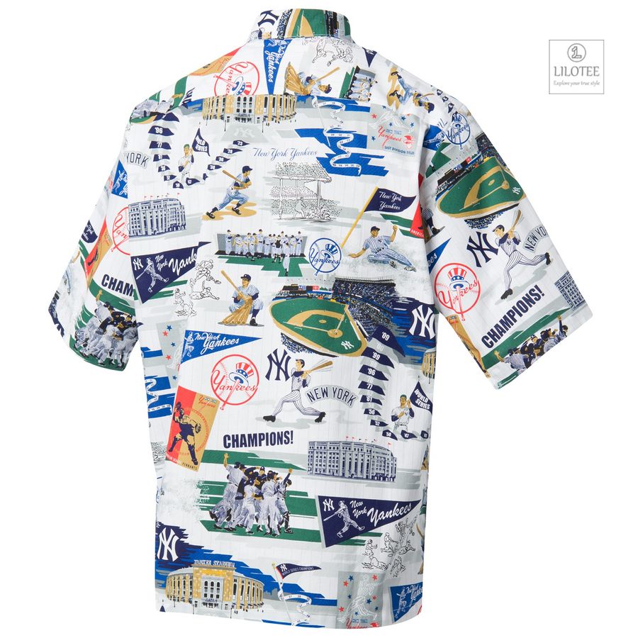 BEST New York Yankees Reyn Spooner Scenic Hawaiian Shirt 3 BEST New York Yankees Reyn Spooner Scenic Hawaiian Shirt - Image 3