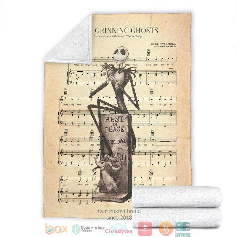 HOT Nightmare Before Christmas Lyric Grim Grinning Ghost Jack Skellington Blanket 4 HOT Nightmare Before Christmas Lyric Grim Grinning Ghost Jack Skellington Blanket - Image 4