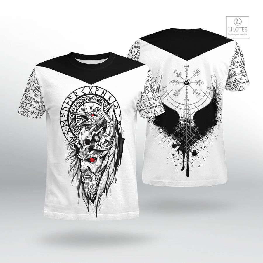 BEST Odin Raven Vegvisir Viking T-Shirt 6