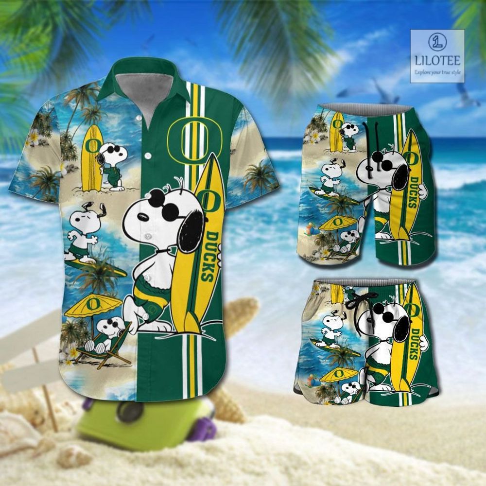 BEST Oregon Ducks Snoopy Hawaiian Shirt, Shorts 8