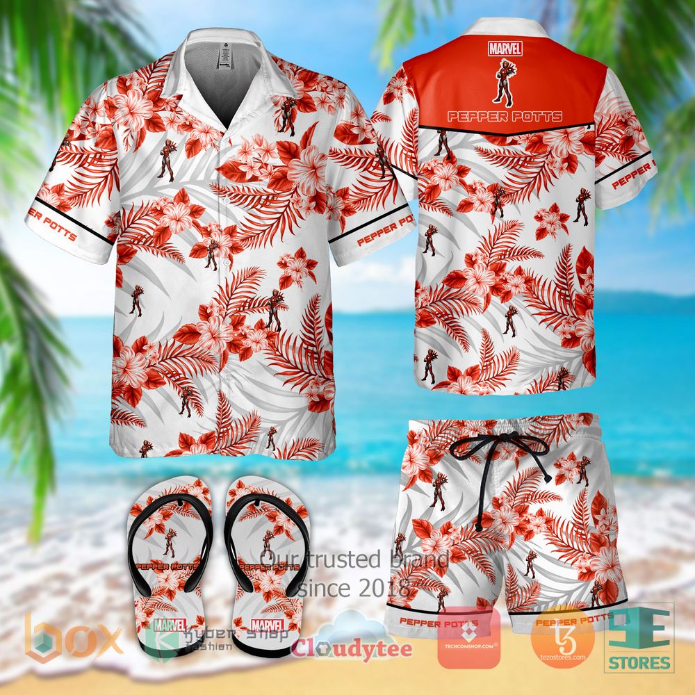 HOT Pepper Potts Hawaiian Shirt, Shorts 3