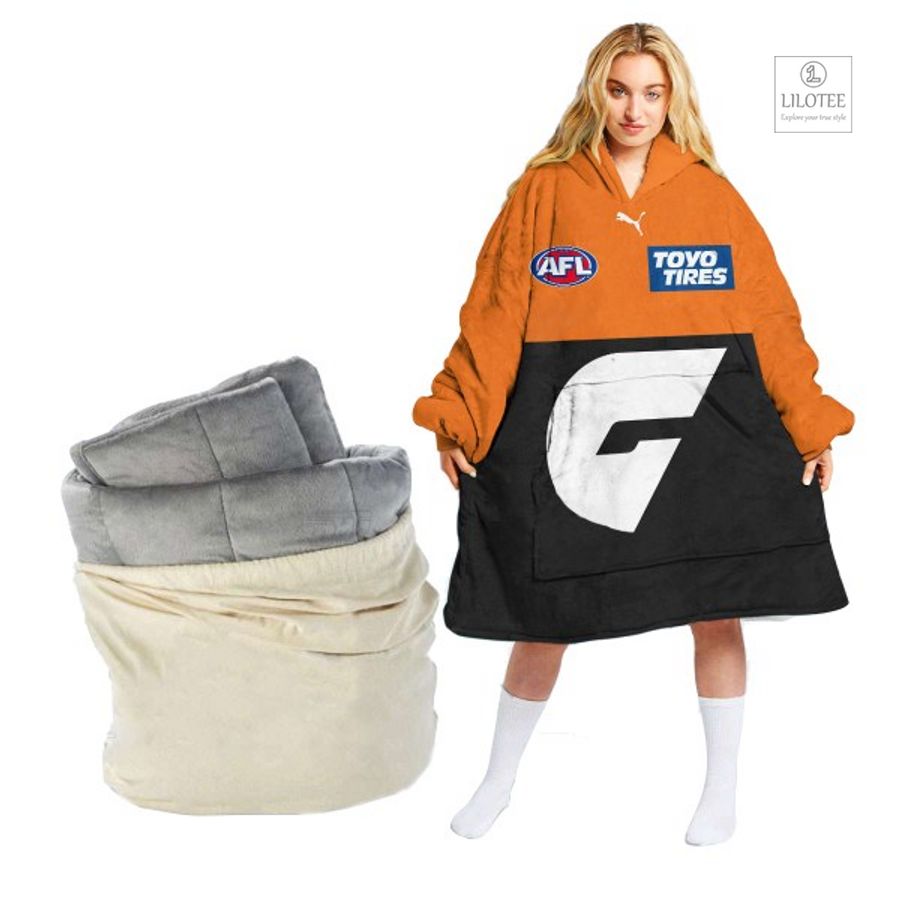 BEST AFL GWS Giants Custom Sherpa Hoodie Blanket 13