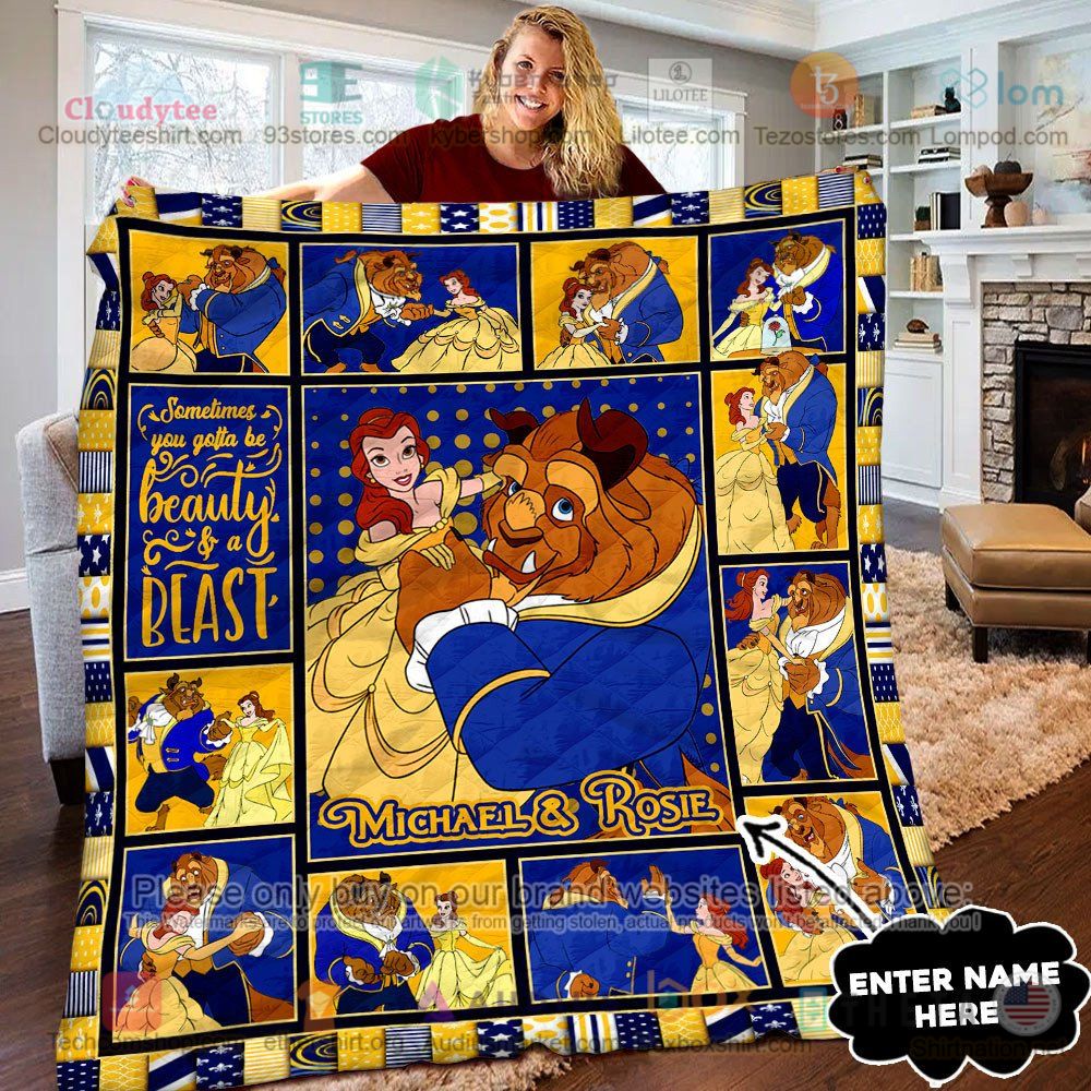 NEW Beauty and the Beast Sometime you gotta be beauty Custom Name Quilt 6