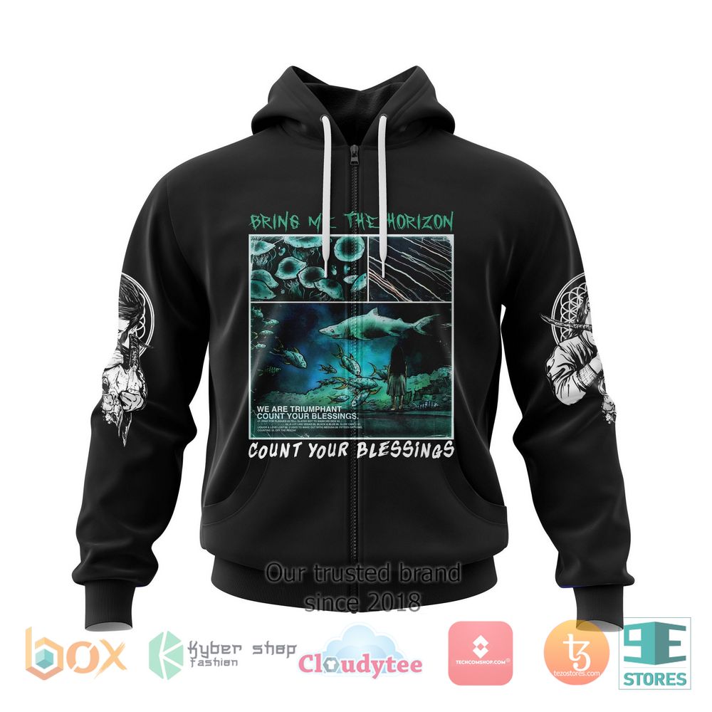 HOT Personalized Bring Me The Horizon Count Your Blessings zip Hoodie 4
