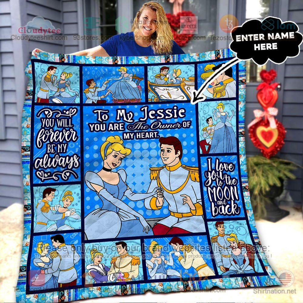 NEW Cinderella you will forever be my always Custom Name Quilt 6