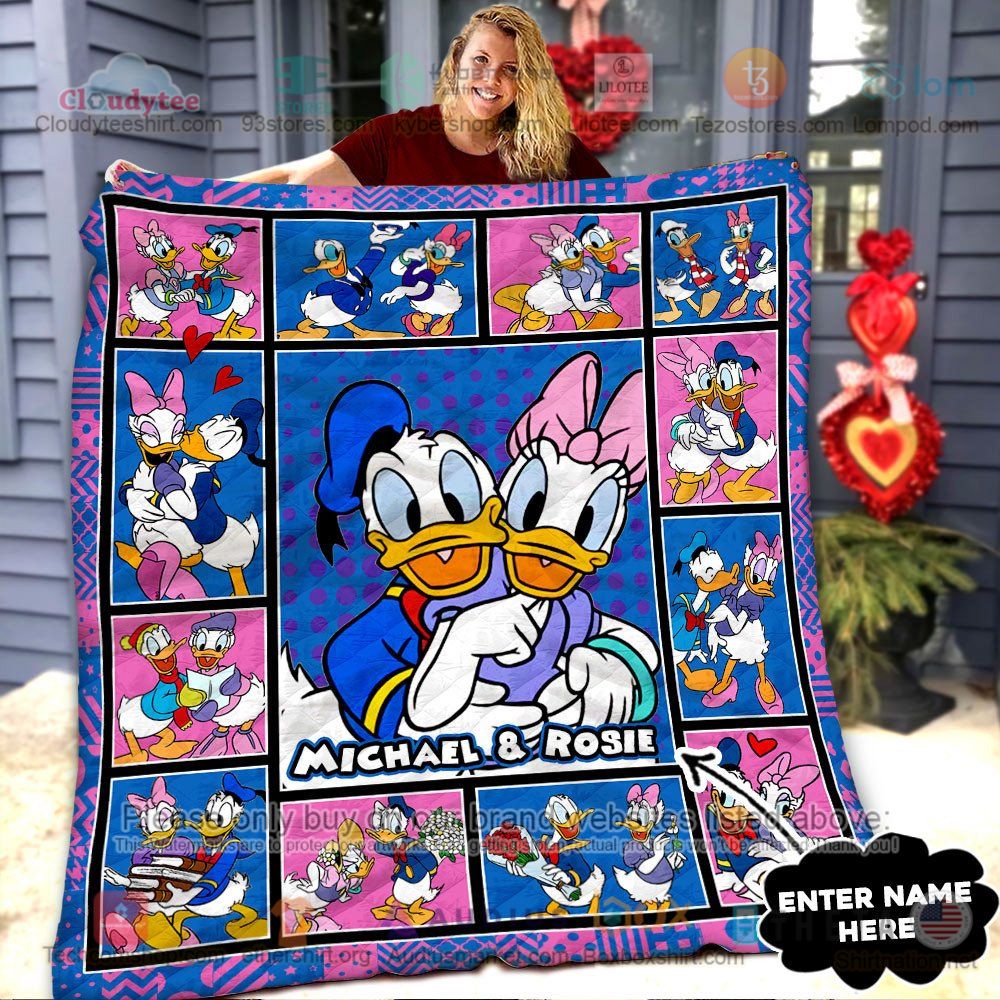 NEW Donald Duck and Daisy Duck love Custom Name Quilt 6