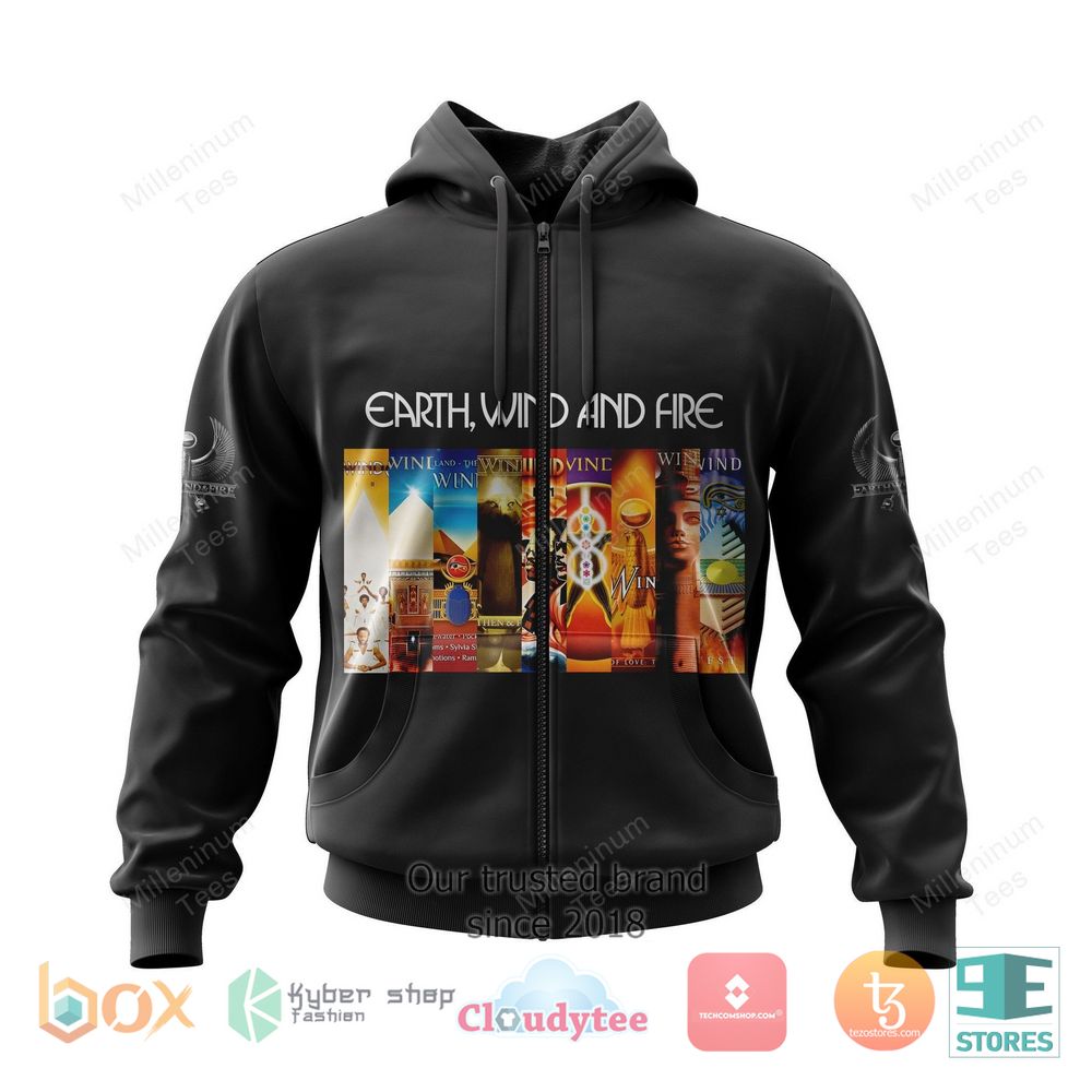 HOT Personalized Earth, Wind & Fire Album covers 52th Anniversary Zip Hoodie 5