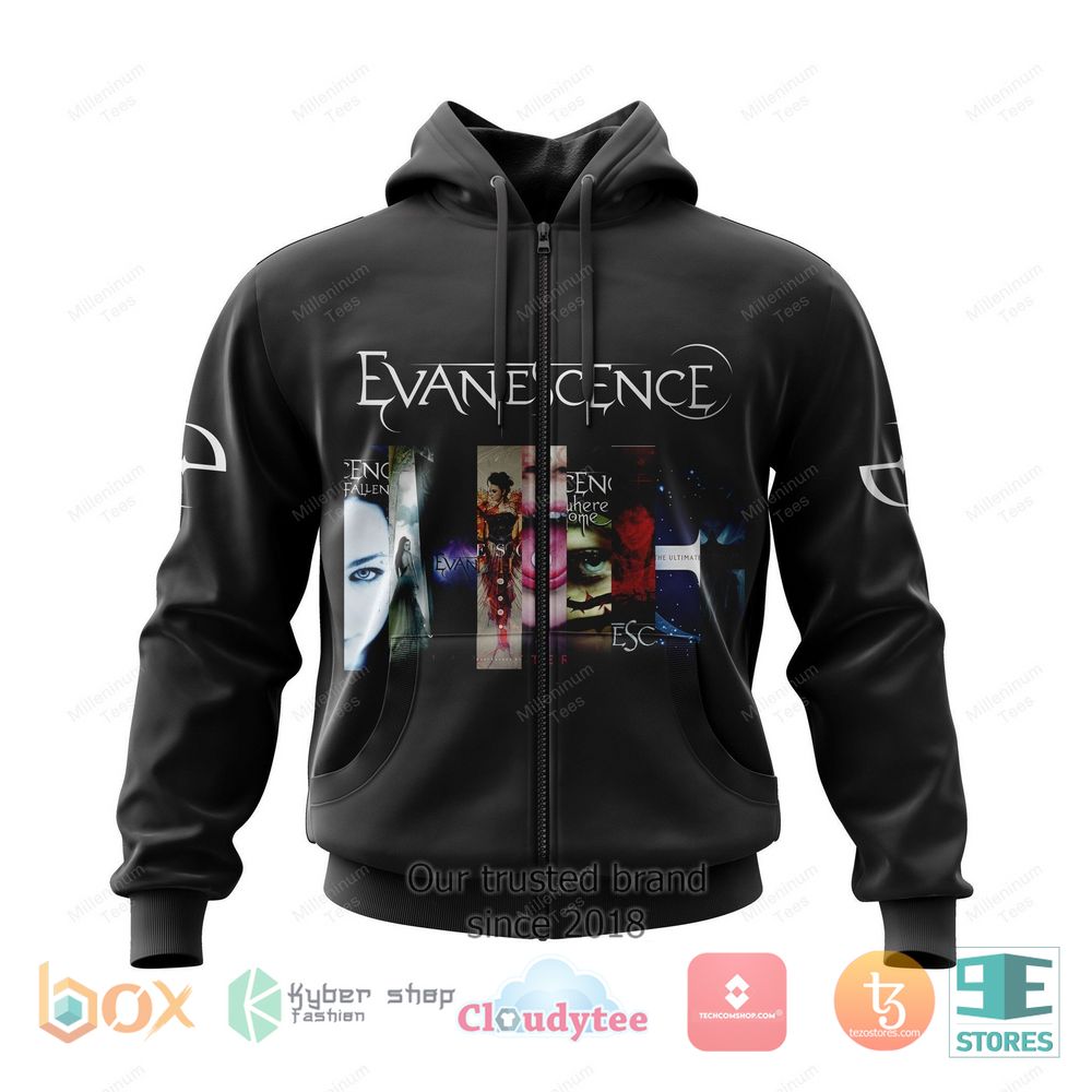 HOT Personalized Evanescence Album Covers Zip Hoodie 4
