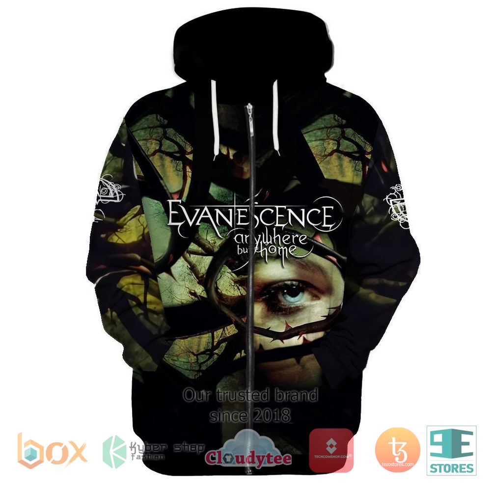 HOT Personalized Evanescence Anywhere but Home Zip Hoodie 6