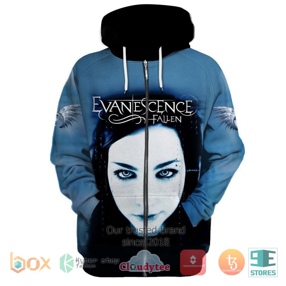 HOT Personalized Evanescence Fallen Zip Hoodie 5