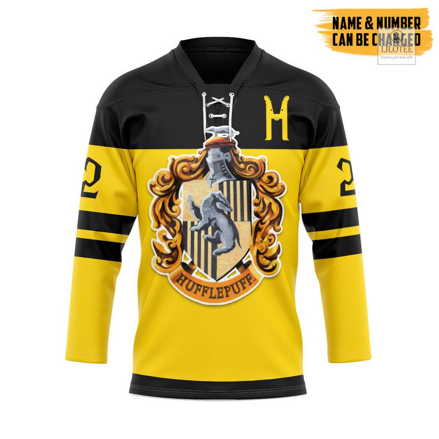 BEST Harry Potter H For Hufflepuff Custom Hockey Jersey 8