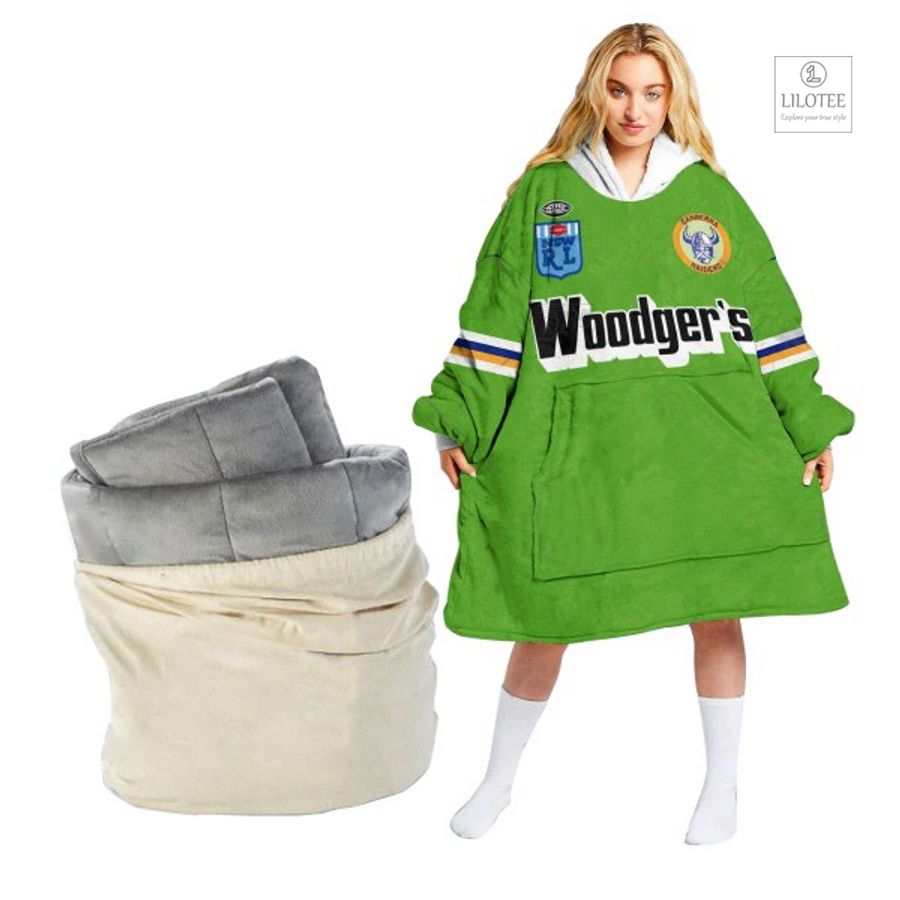BEST Canberra Raiders Woodger's Custom Sherpa Hoodie Blanket