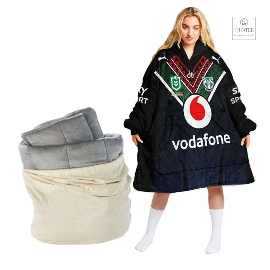 BEST New Zealand Warriors Vodafone Custom Sherpa Hoodie Blanket 13