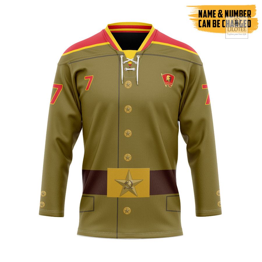 BEST Red Army Soviet Military Custom Hockey Jersey 9