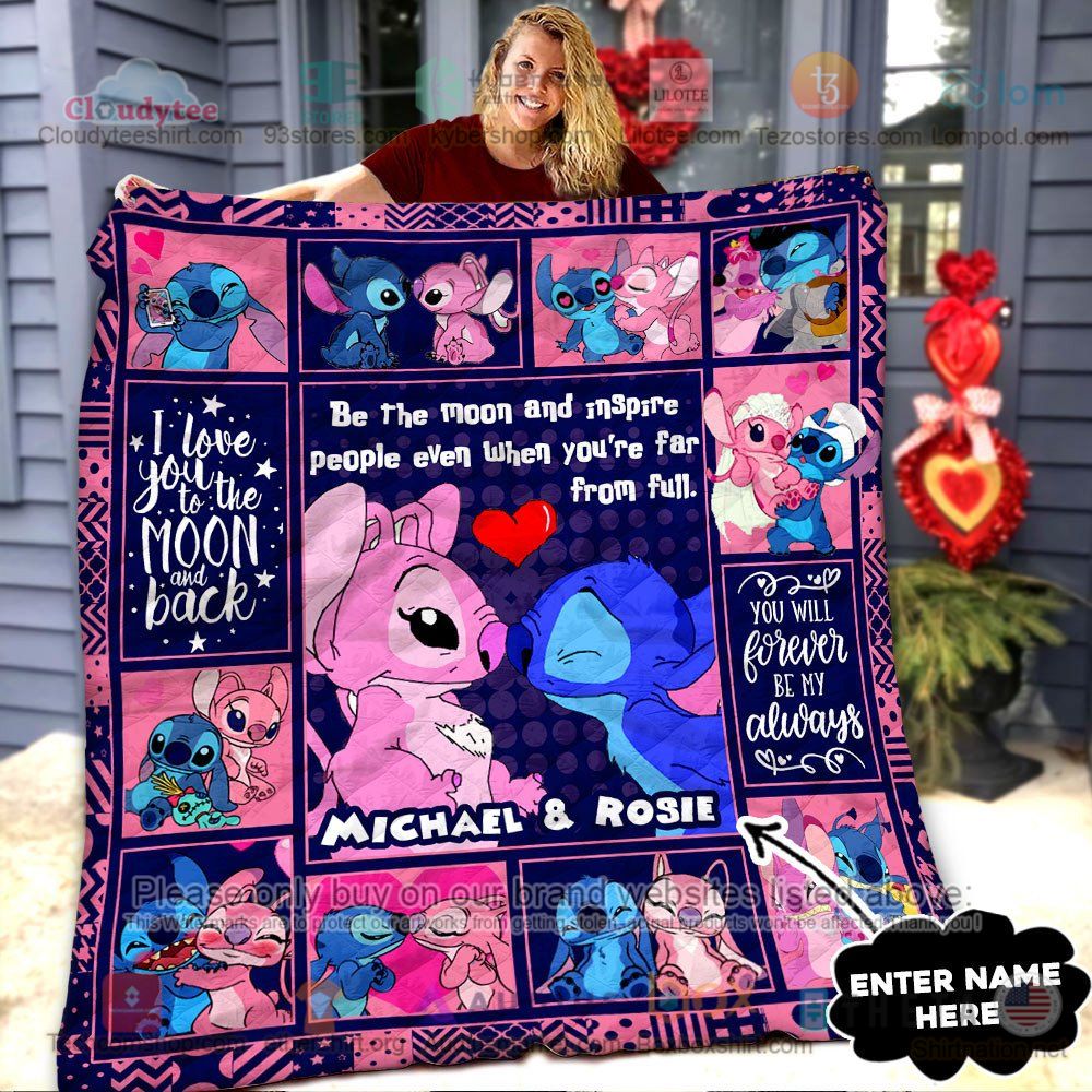 NEW Stitch and Angel Beautiful Moments Custom Name Quilt 7