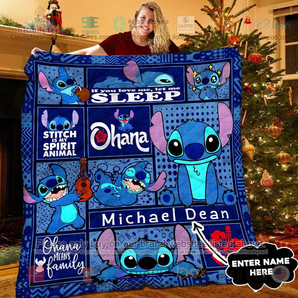 NEW Stitch If You Love Me, Let Me Sleep Custom Name Quilt 7