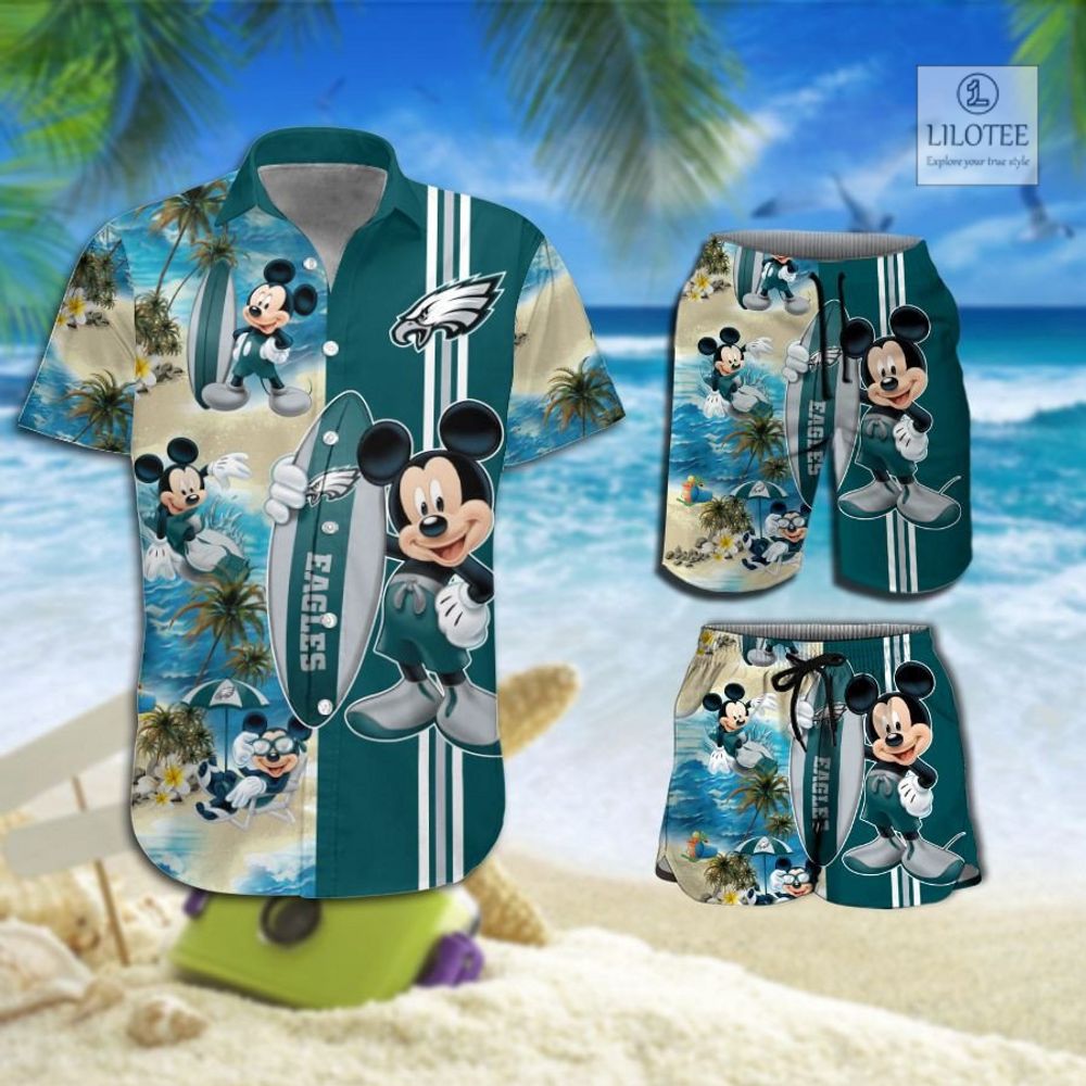 BEST Philadelphia Eagles Mickey Mouse Hawaiian Shirt, Shorts 8