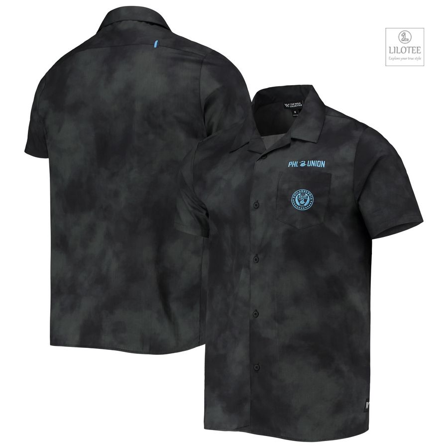 BEST Philadelphia Union The Wild Collective Abstract Cloud Black Hawaiian Shirt 6
