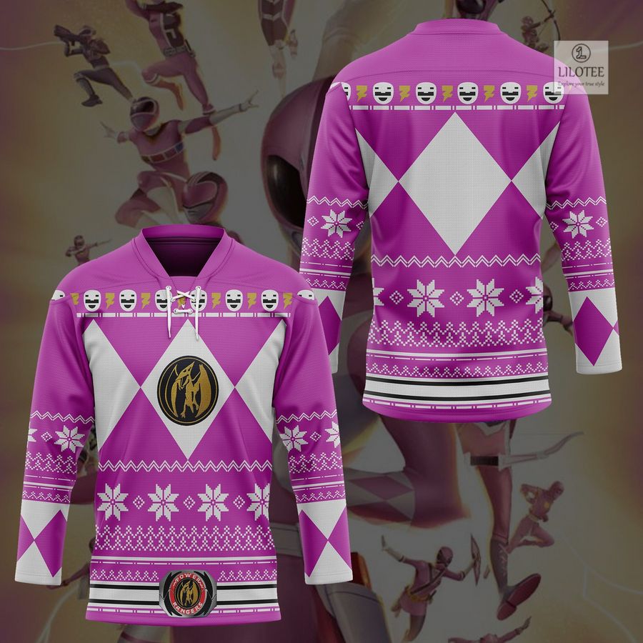 BEST Pink Mighty Morphin Power Ranger Ugly Hockey Jersey 3 BEST Pink Mighty Morphin Power Ranger Ugly Hockey Jersey - Image 3