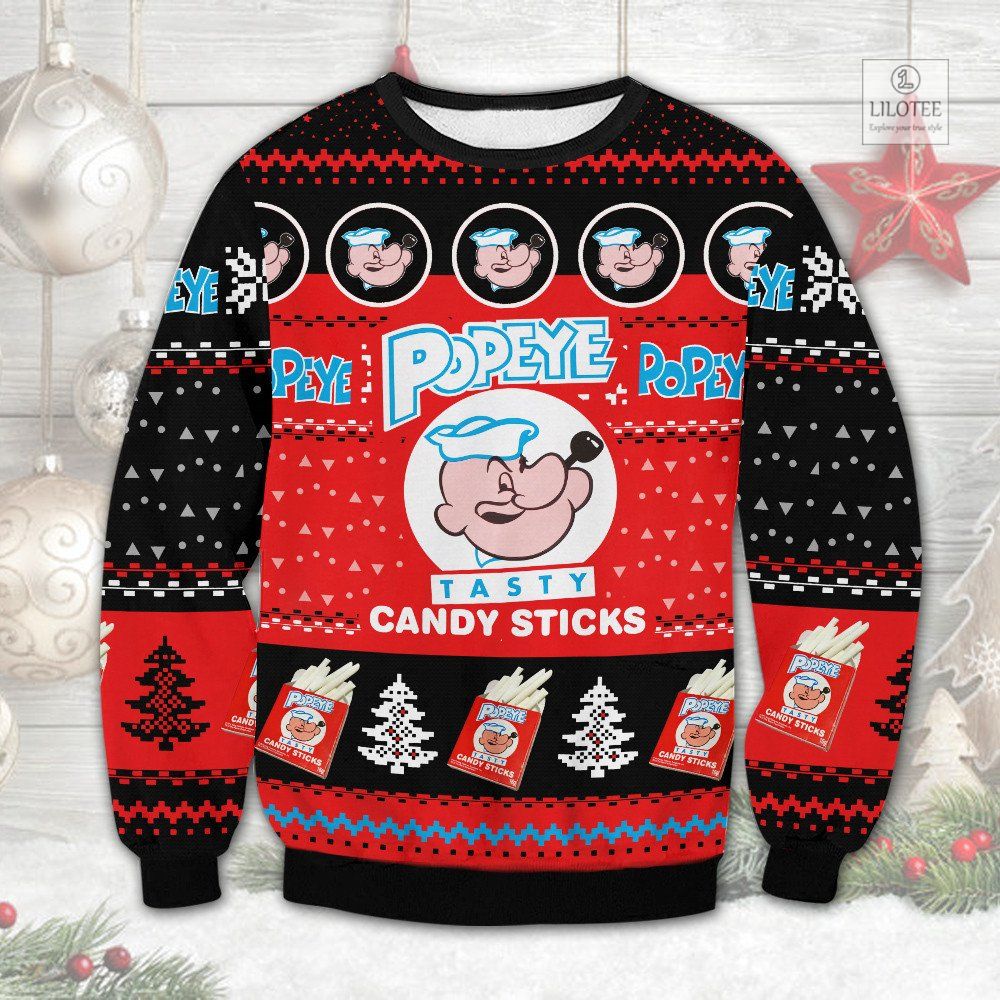 BEST Popeye Candy Sticks Christmas Sweater and Sweatshirt 2