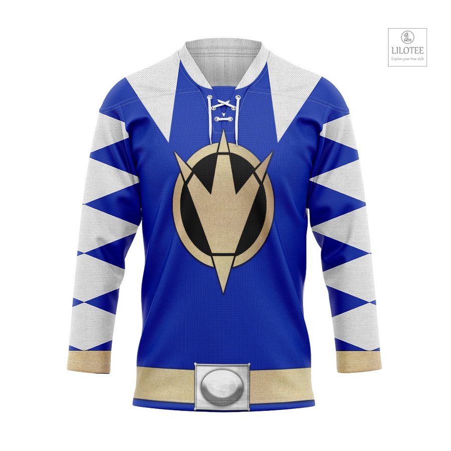 BEST Power Ranger Dino Thunder Blue Hockey Jersey 7