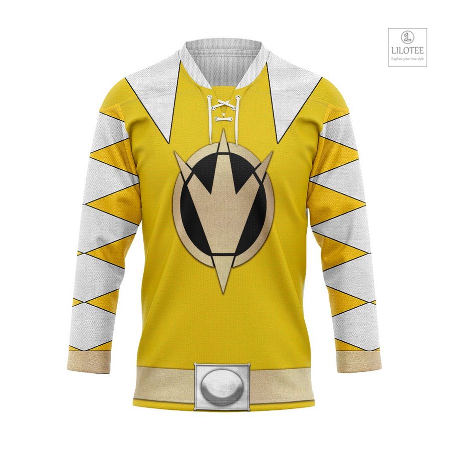 BEST Power Ranger Dino Thunder Yellow Hockey Jersey 8
