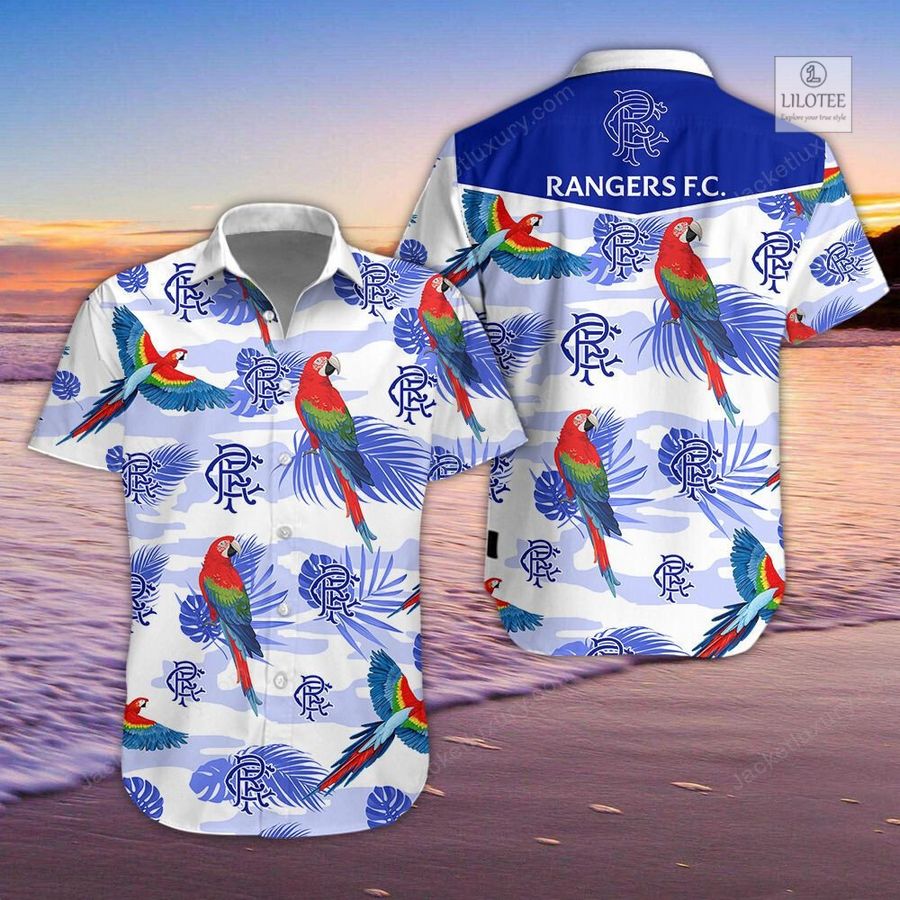 BEST Rangers Football Club Parrot Hawaiian Shirt, Shorts 5