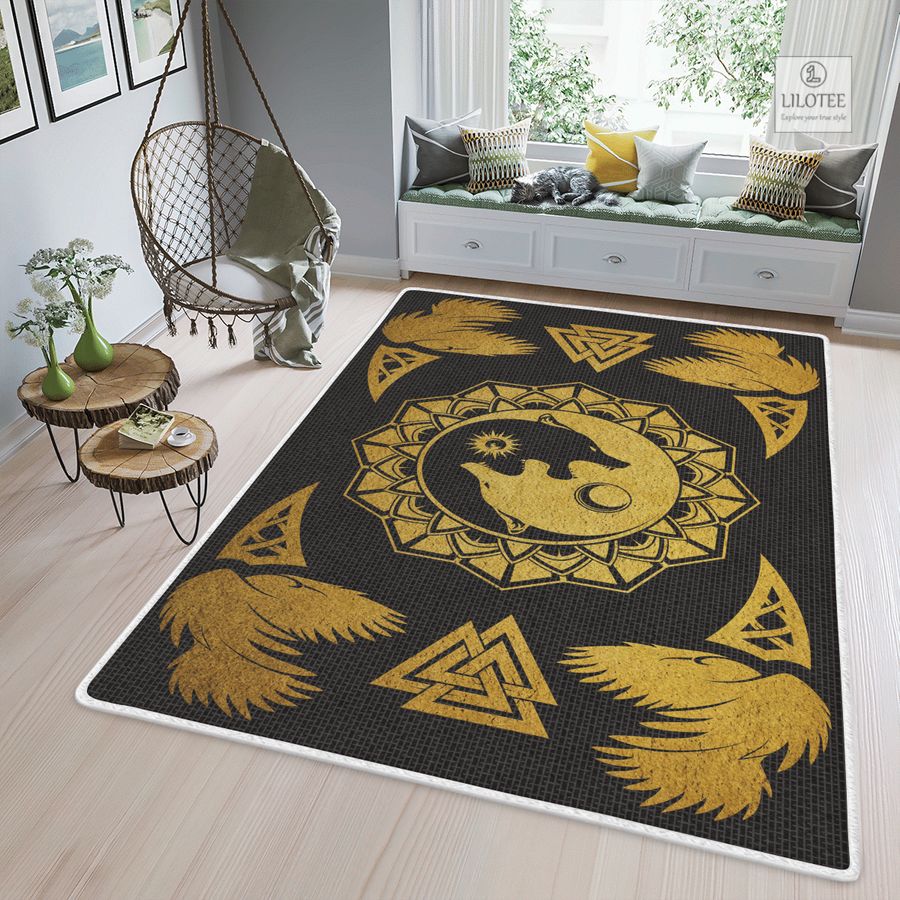 BEST Raven And Ying Yan Wolf Viking Rug 11