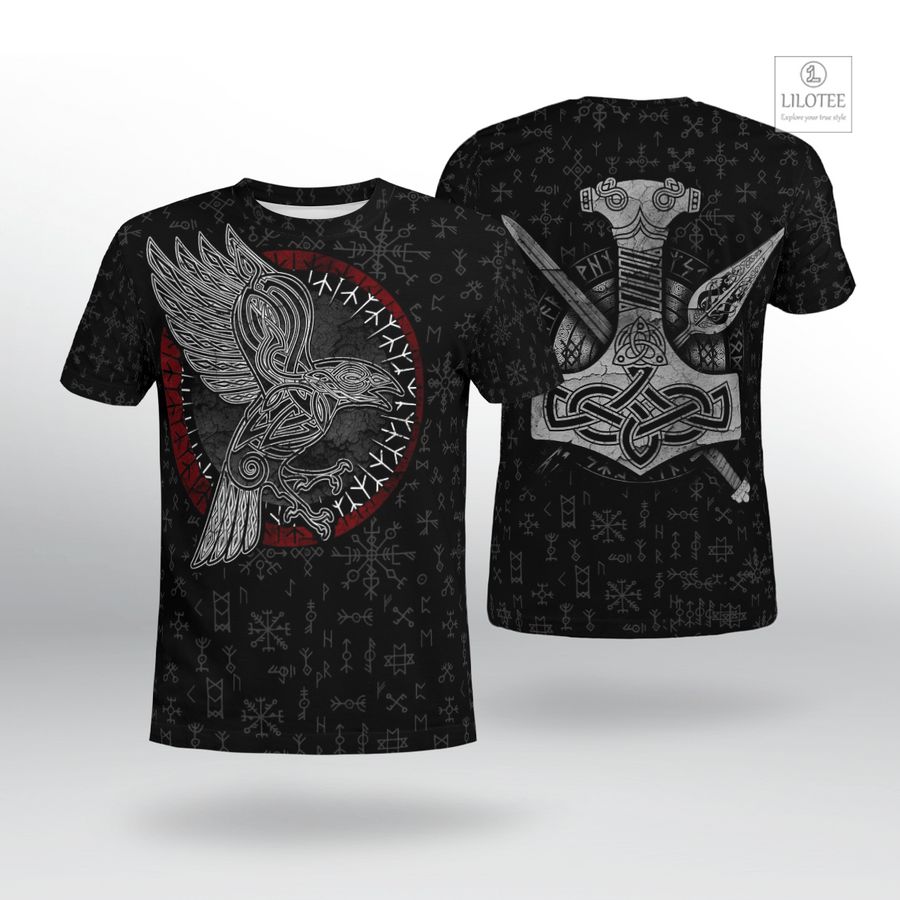 BEST Raven Hammer Spear Odin Viking T-Shirt 6