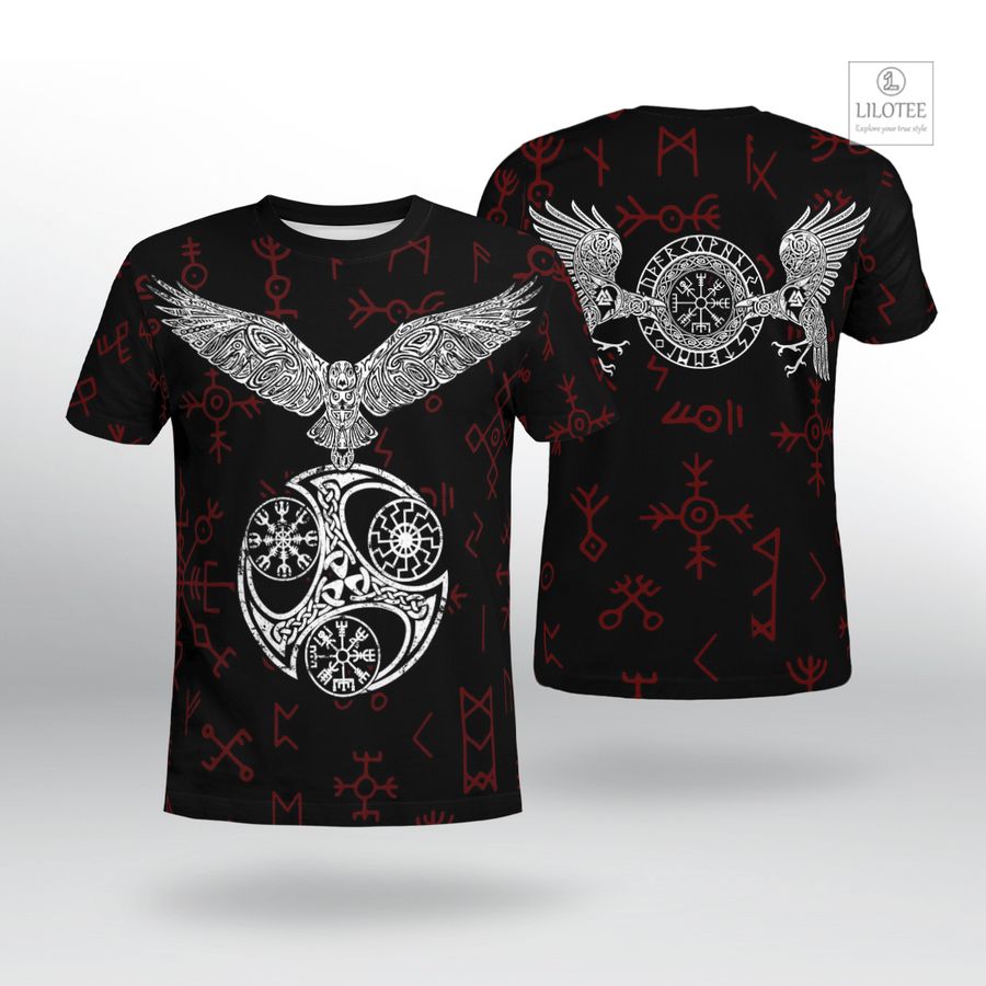 BEST Raven With Vegvisir Viking T-Shirt 6