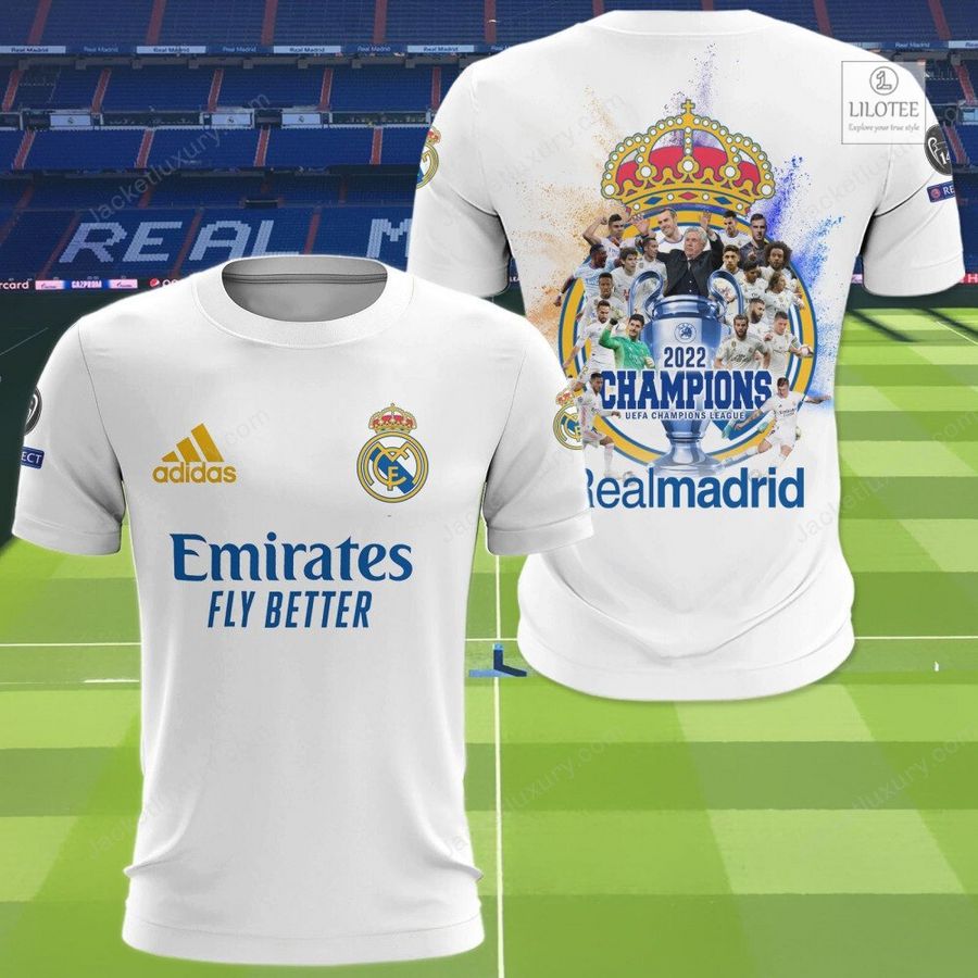 Real Madrid C.F. Champions 2022 3D Hoodie, Shirt 18