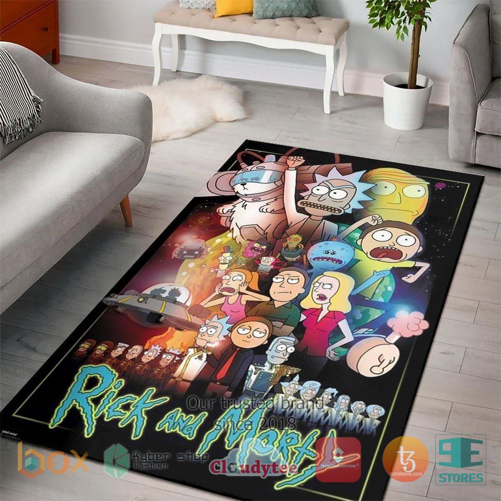 HOT Rick And Morty Characters in space Rug 5