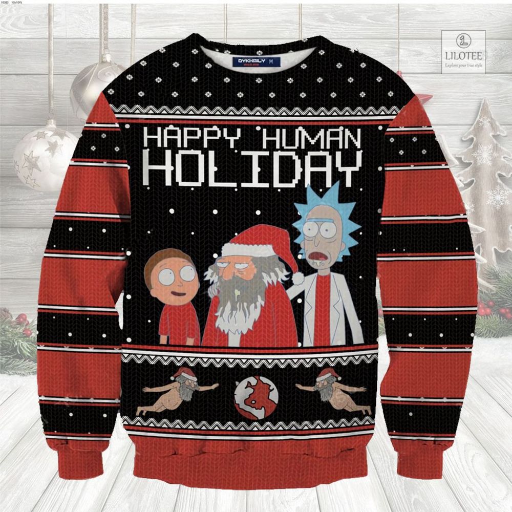 BEST Rick and Morty Happy Human Holiday Sweater and Sweatshirt 2
