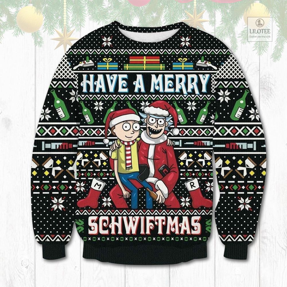 BEST Rick and Morty Have a Merry Schwiftmas Sweater and Sweatshirt 3
