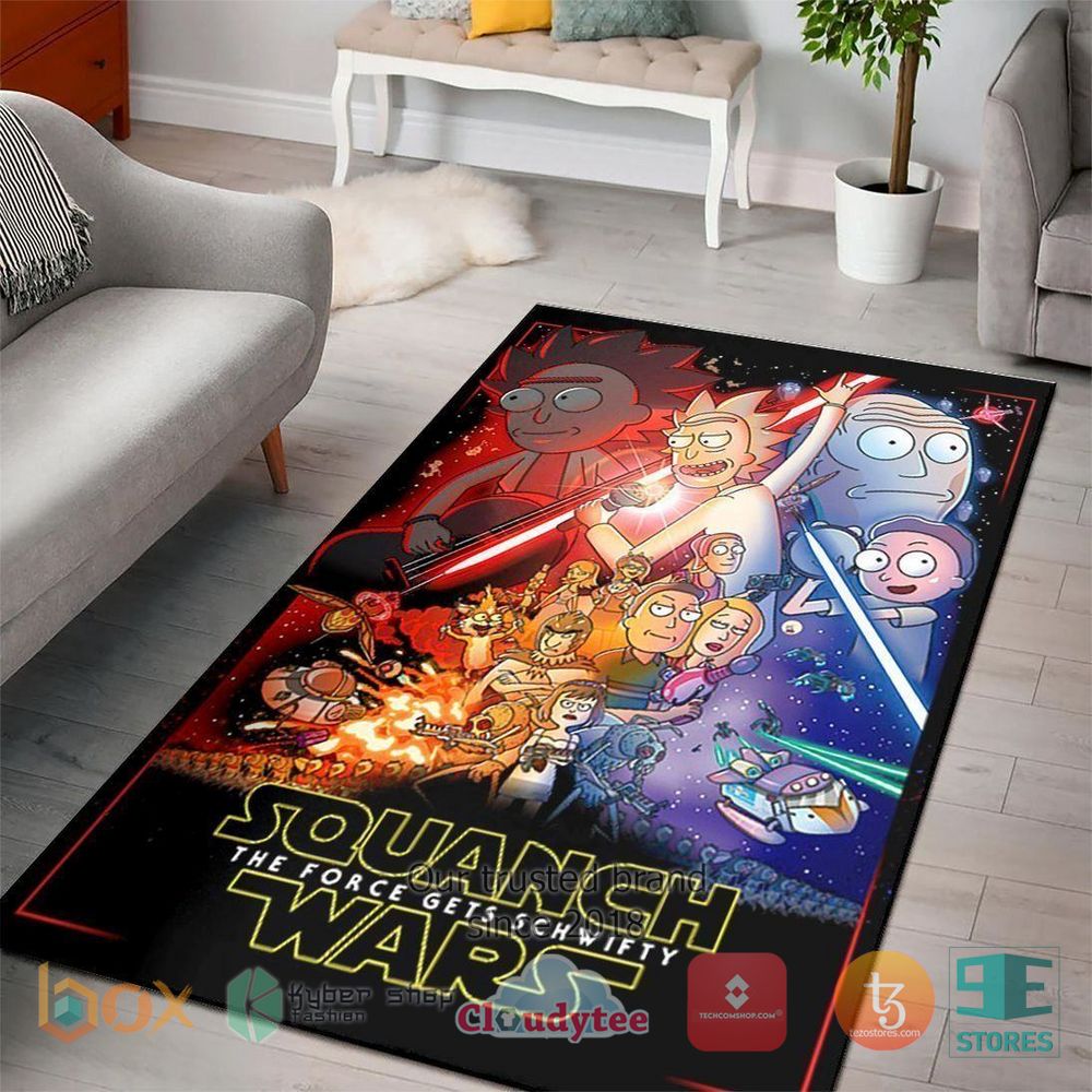HOT Rick And Morty Star Wars Squanch the force gets schwifty Rug 3
