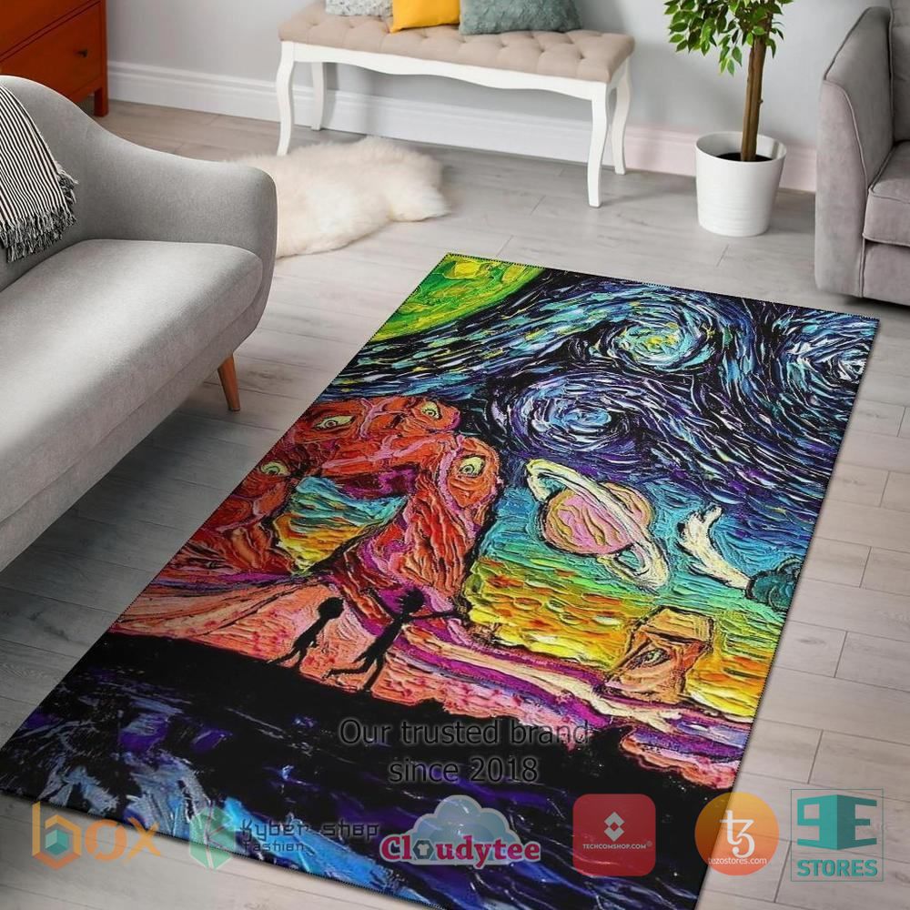 HOT Rick And Morty Starry Night Space Cartoon Rug 1