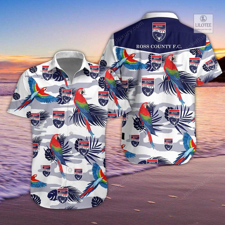 BEST Ross County Football Club Parrot Hawaiian Shirt, Shorts 4