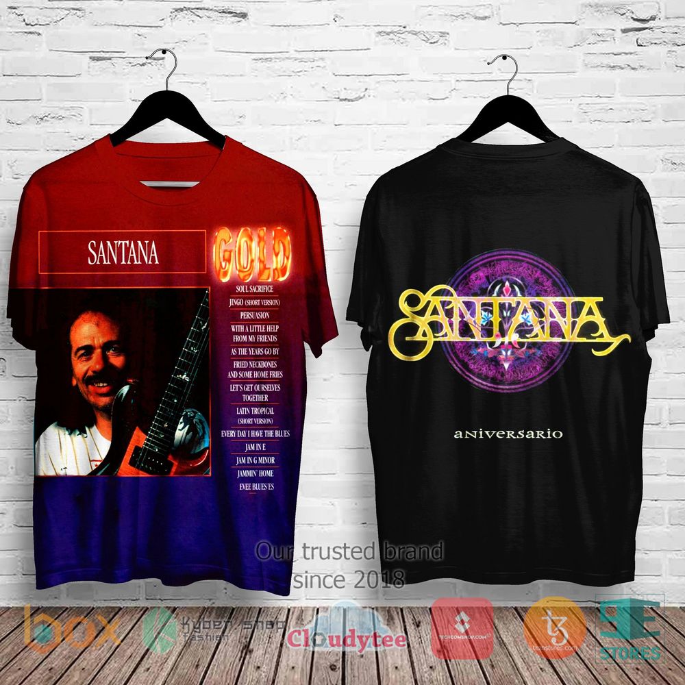 HOT Santana Gold Aniversario Album 3D Shirt 3