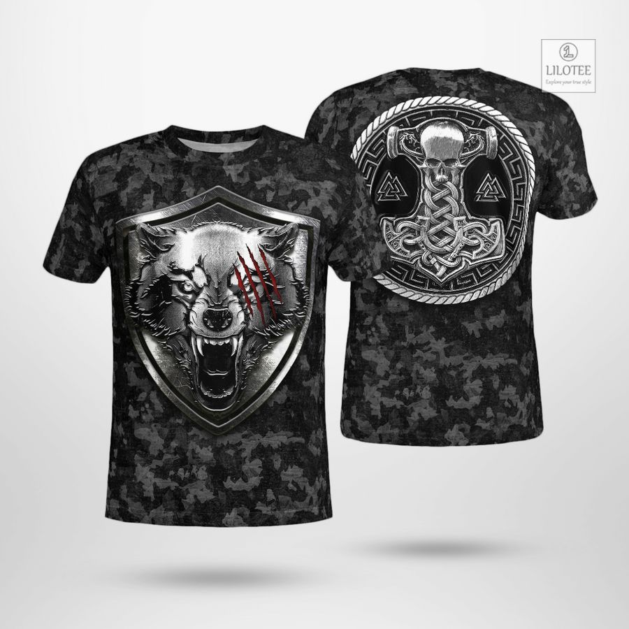 BEST Shield Wolf And Hammer Viking T-Shirt 7