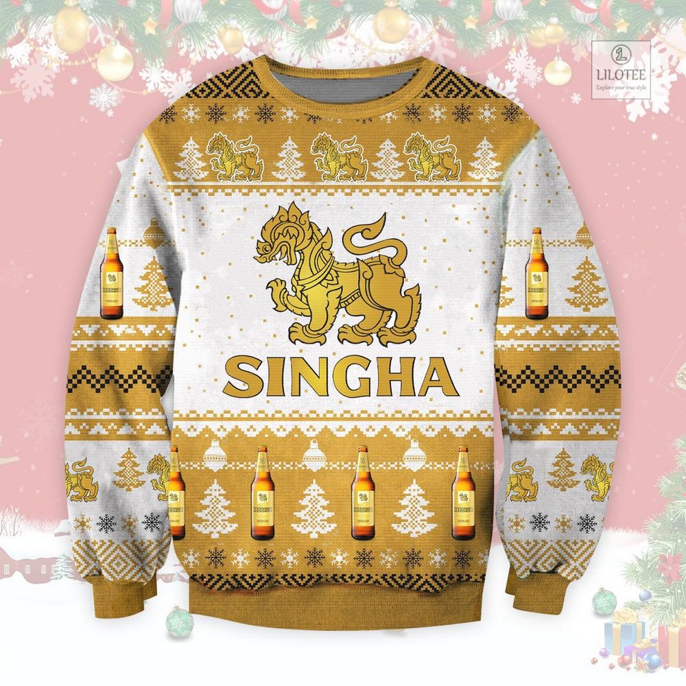 BEST Singha Beer Christmas Sweater and Sweatshirt 2