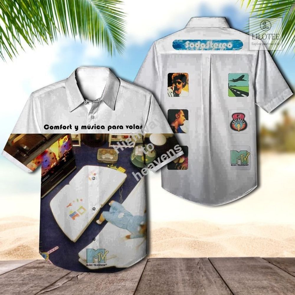 BEST Soda Stereo Comfort y musica para volar Casual Hawaiian Shirt 2