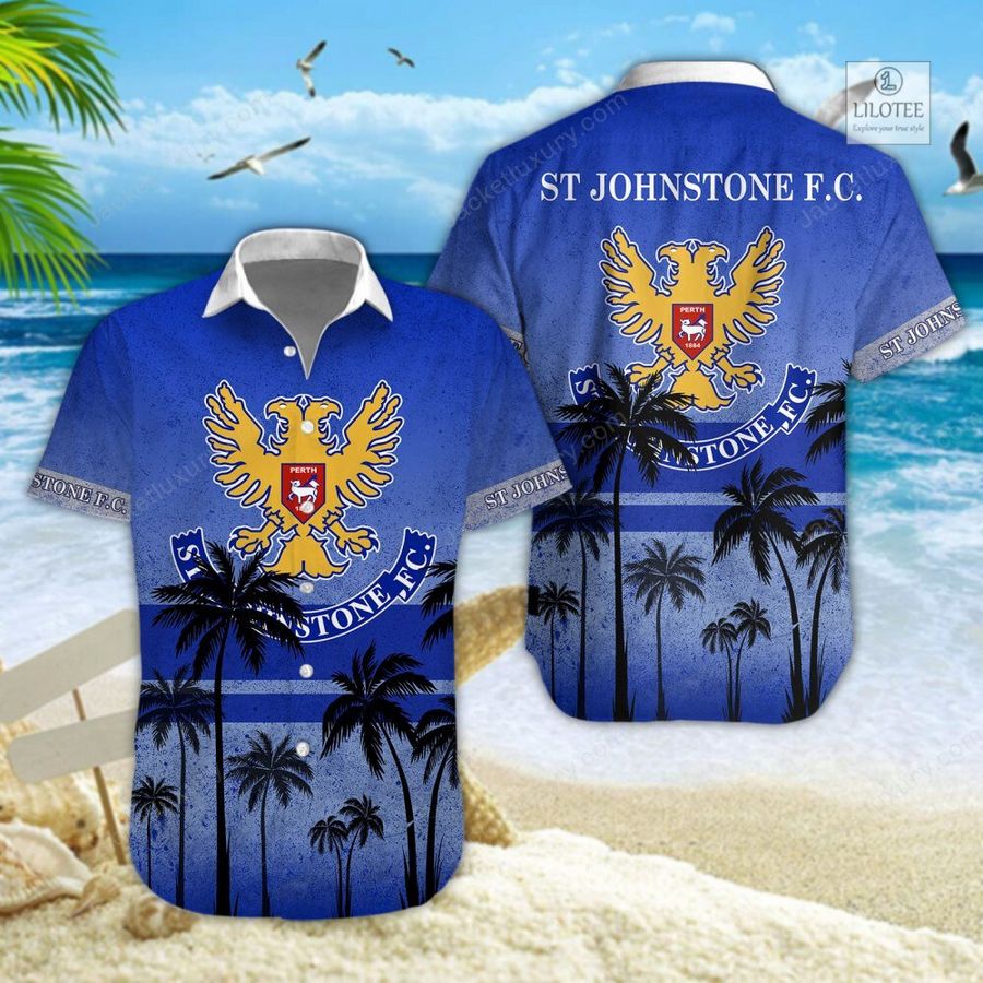 BEST St Johnstone Football Club Blue Hawaiian Shirt, Shorts 5