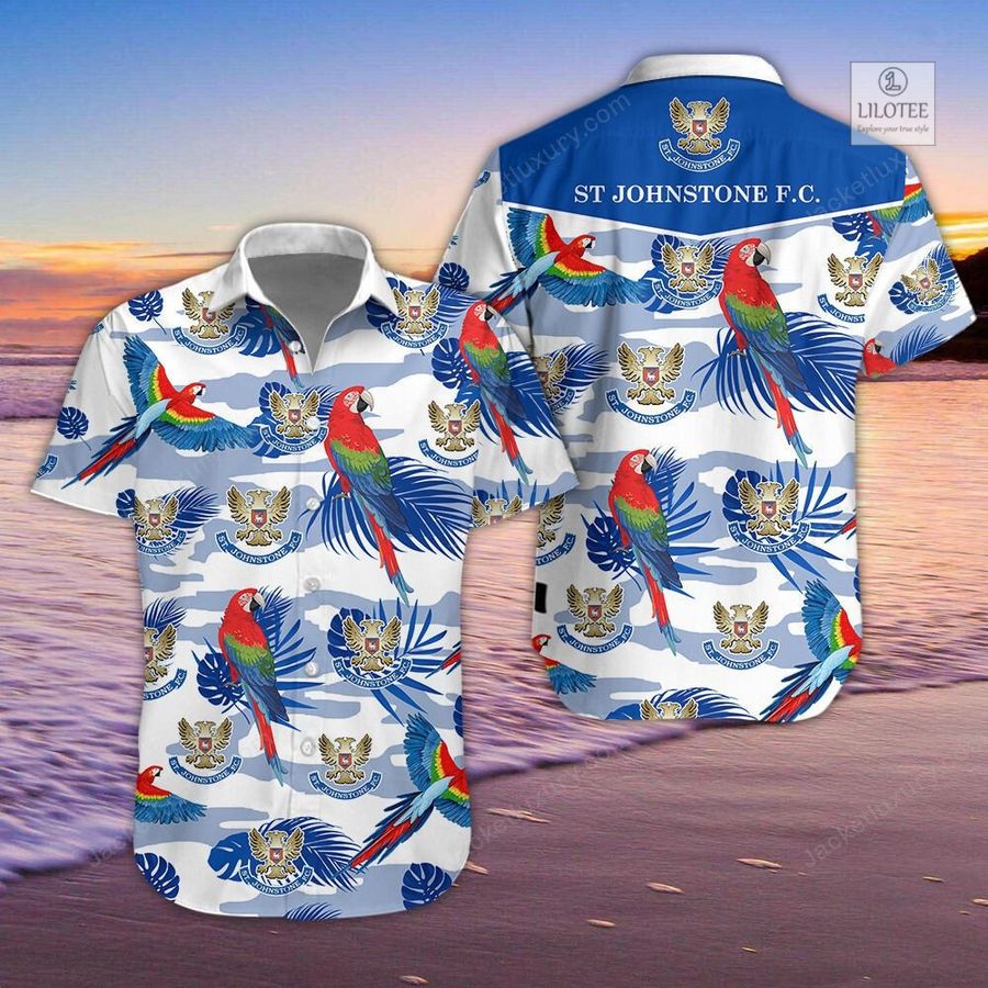 BEST St Johnstone Football Club Parrot Hawaiian Shirt, Shorts 4