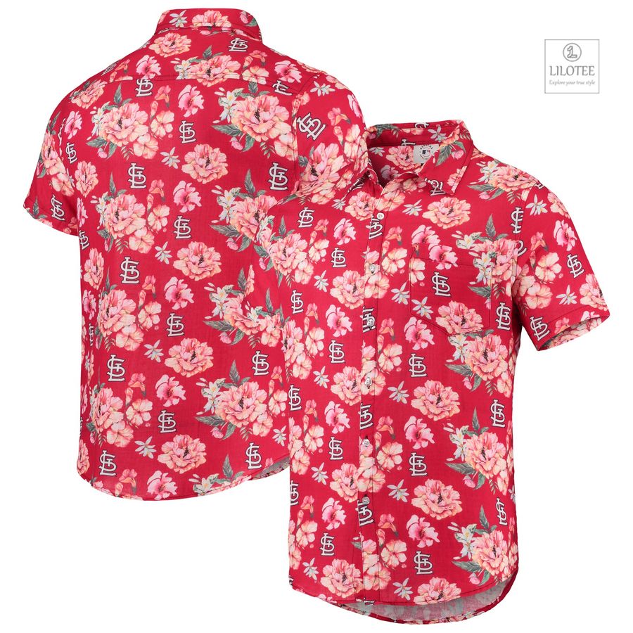 BEST St. Louis Cardinals FOCO Floral Linen Red Hawaiian Shirt 7