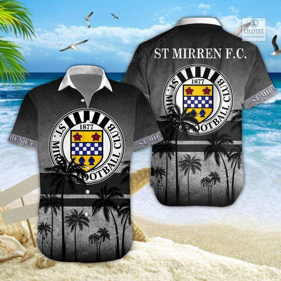 BEST St Mirren Football Club Black Hawaiian Shirt, Shorts 5