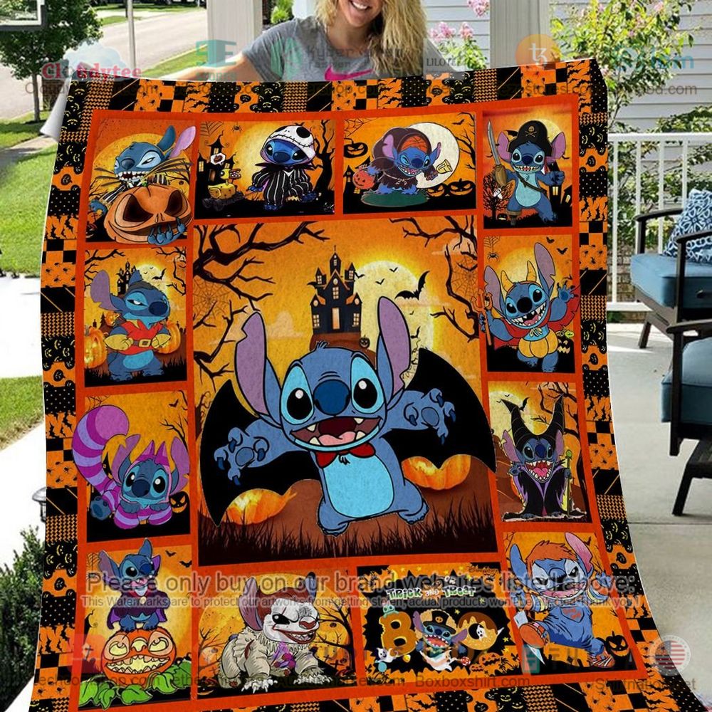 NEW Stitch Disney Halloween Pumpkin Quilt 5